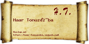 Haar Tonuzóba névjegykártya